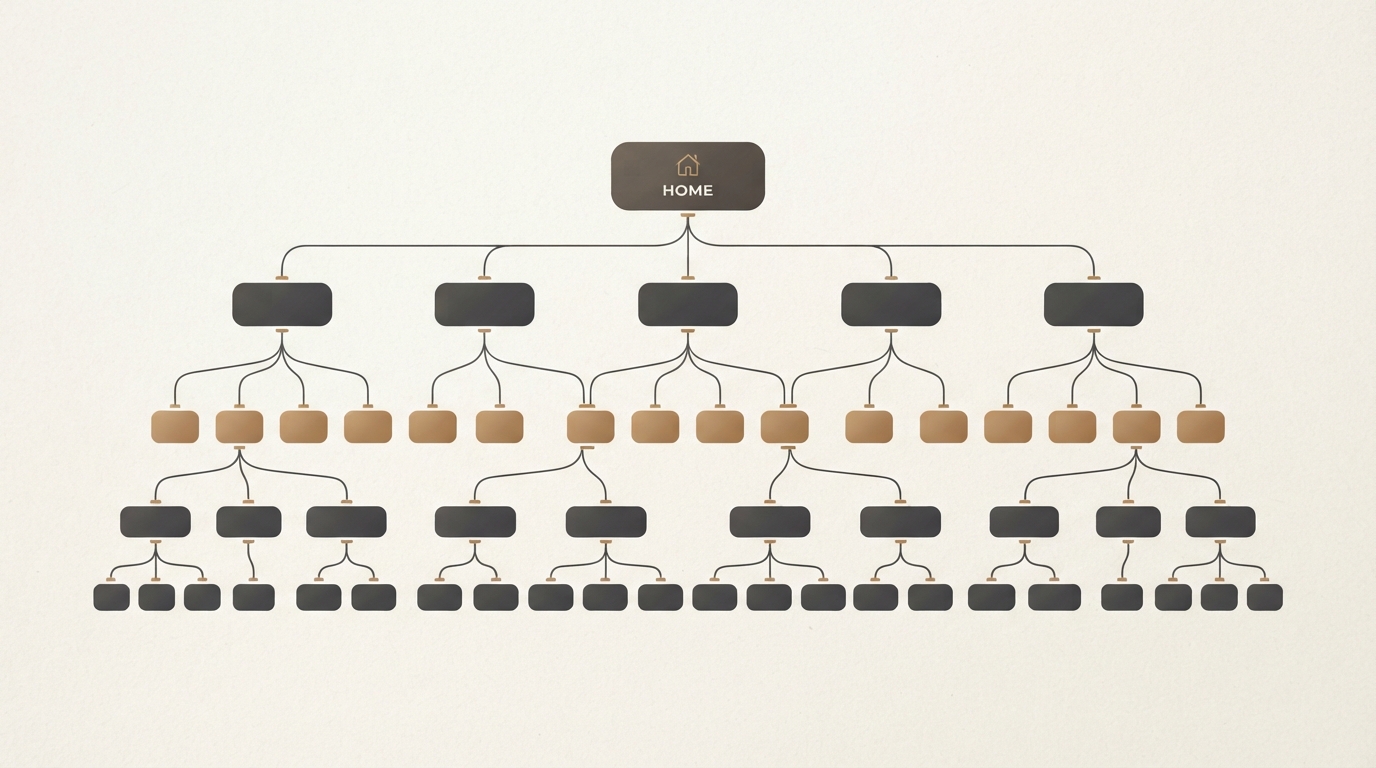 Website architecture diagram for a real estate site