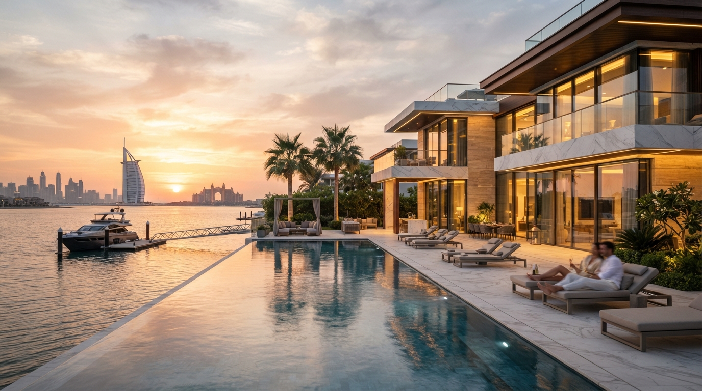 Luxury waterfront villa in Dubai