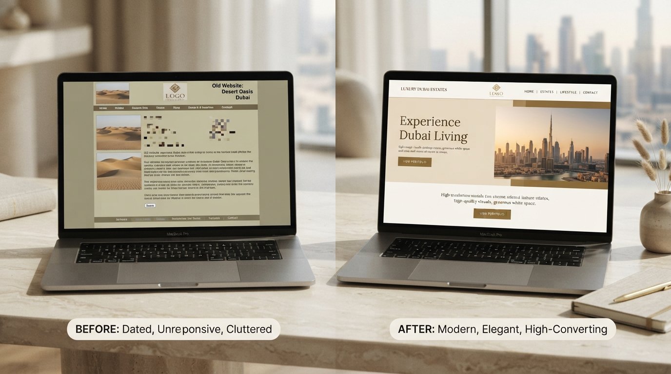 Old site versus new, side by side