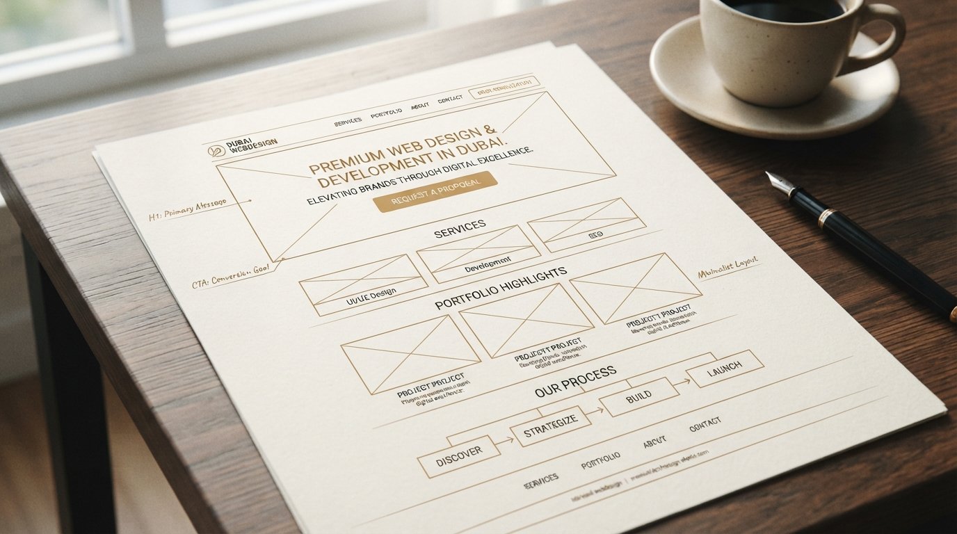 Wireframe built around conversions